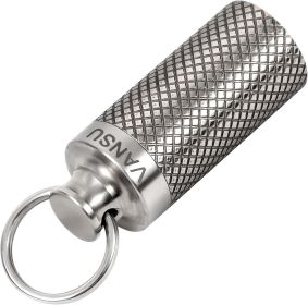 Titanium Waterproof Keychain Pill Holder Container, Portable Size Pill Box Case for Outdoor Travel Camping