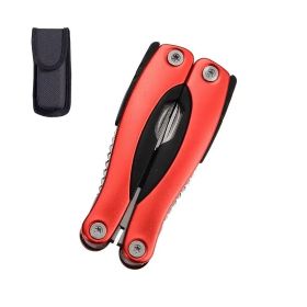 "Survivalist's Essential Pliers Set - Stainless Steel Construction with 12+ Functions" (Color: Red camping outdoor)